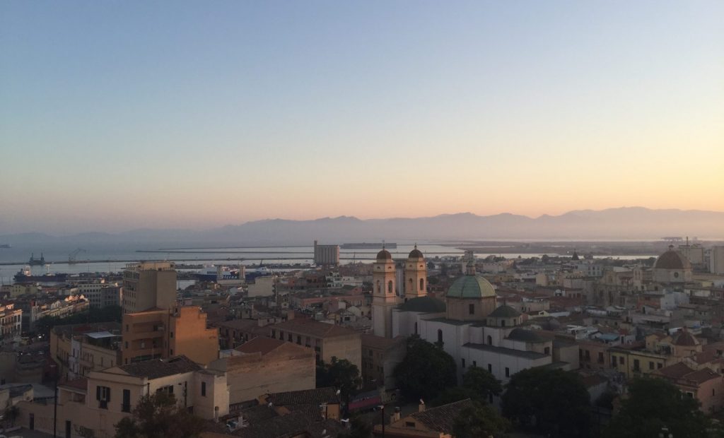 Sardinien Cagliari Aussicht Sonnenuntergang