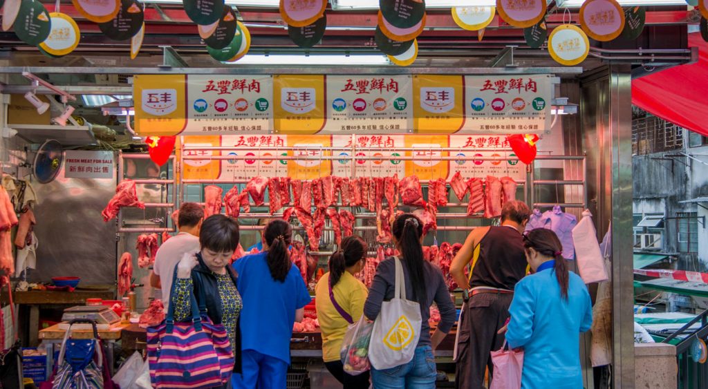 Fleischmarkt auf Hongkong Island