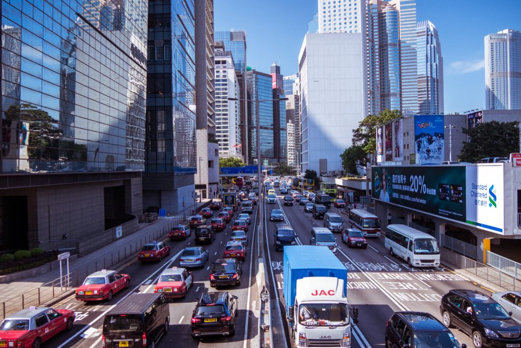 Rushhour auf Hongkong Island