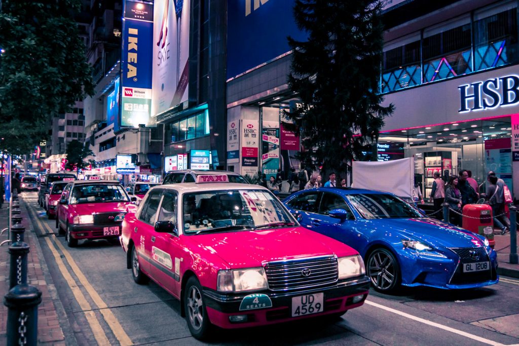 Taxiverkehr in Hongkong