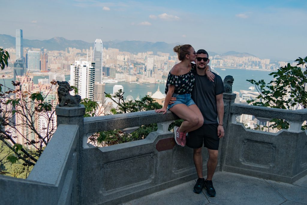 Wir am Victoria Peak auf Hongkong Island