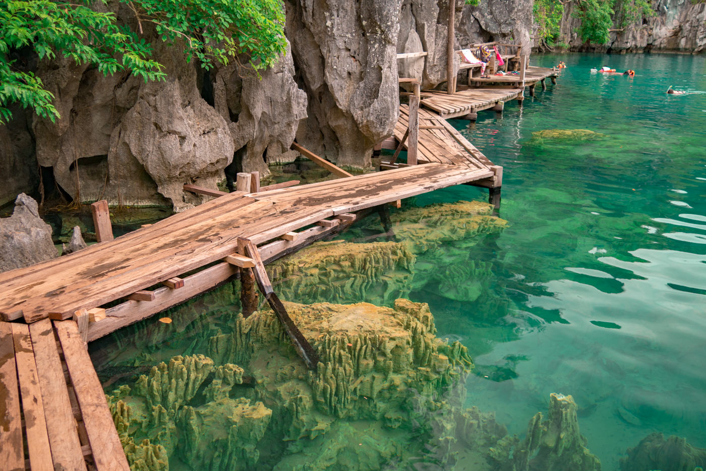 Steg des Kayangan Lake bei Busuanga auf den Philippinen