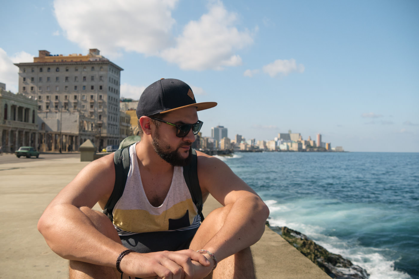 Matthias am Malecon in Havanna