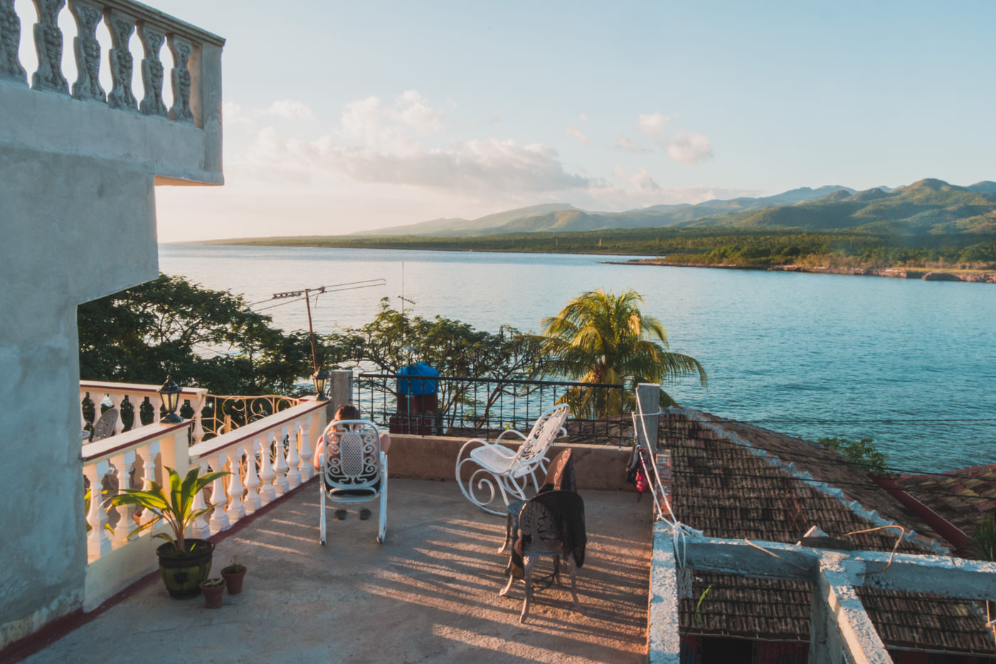 Die Dachterasse unserer Unterkunft in La Boca, Kuba