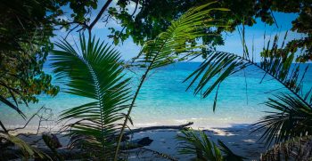 Ausblick von unserer Hütte auf den Strand von Koh Kradan