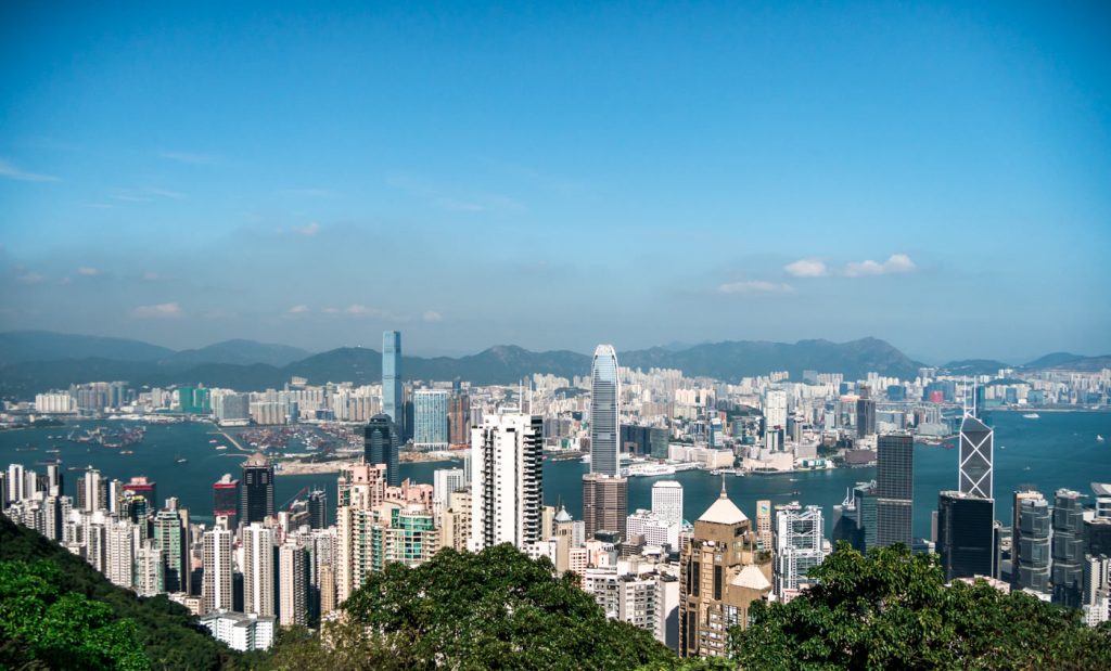 Blick auf die Skyline von Hongkong