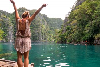 Julia am Kayangan Lake bei Busuanga auf den Philippinen