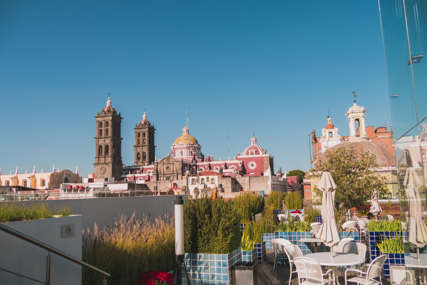 Dachterrasse des Museo Amparo in Puebla