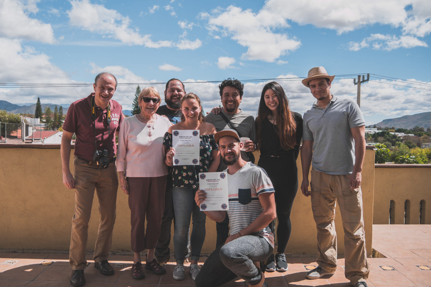 Gruppenfoto nach unseren 2 Wochen in der Spanisch Schule Amigos del Sol in Oaxaca, Mexico