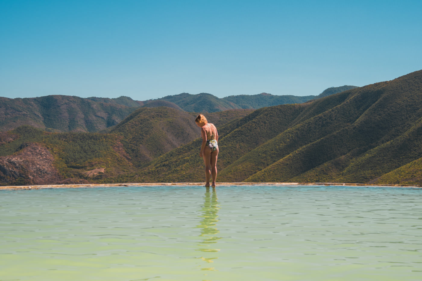 Das natürliche Becken des Hierve el Agua - Oaxaca, Mexiko