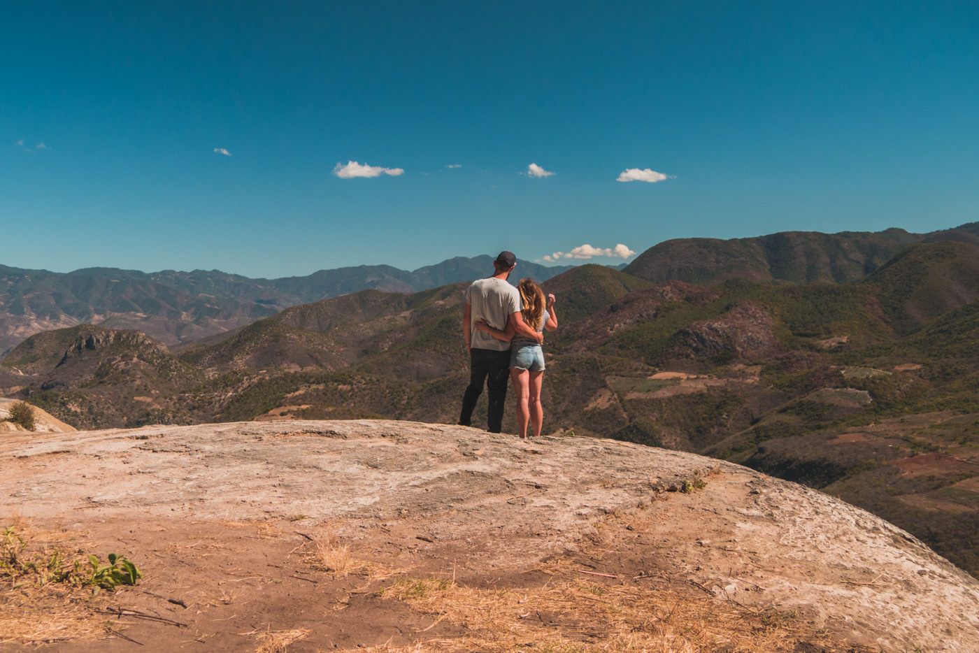 Wir am Hierve el Agua in Oaxaca 