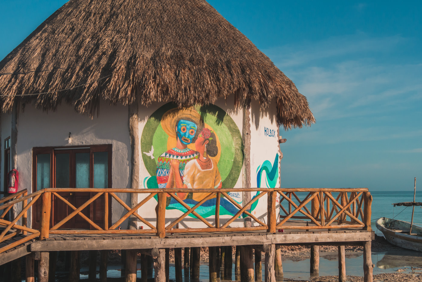 Haus am Strand von Isla Holbox in Mexiko