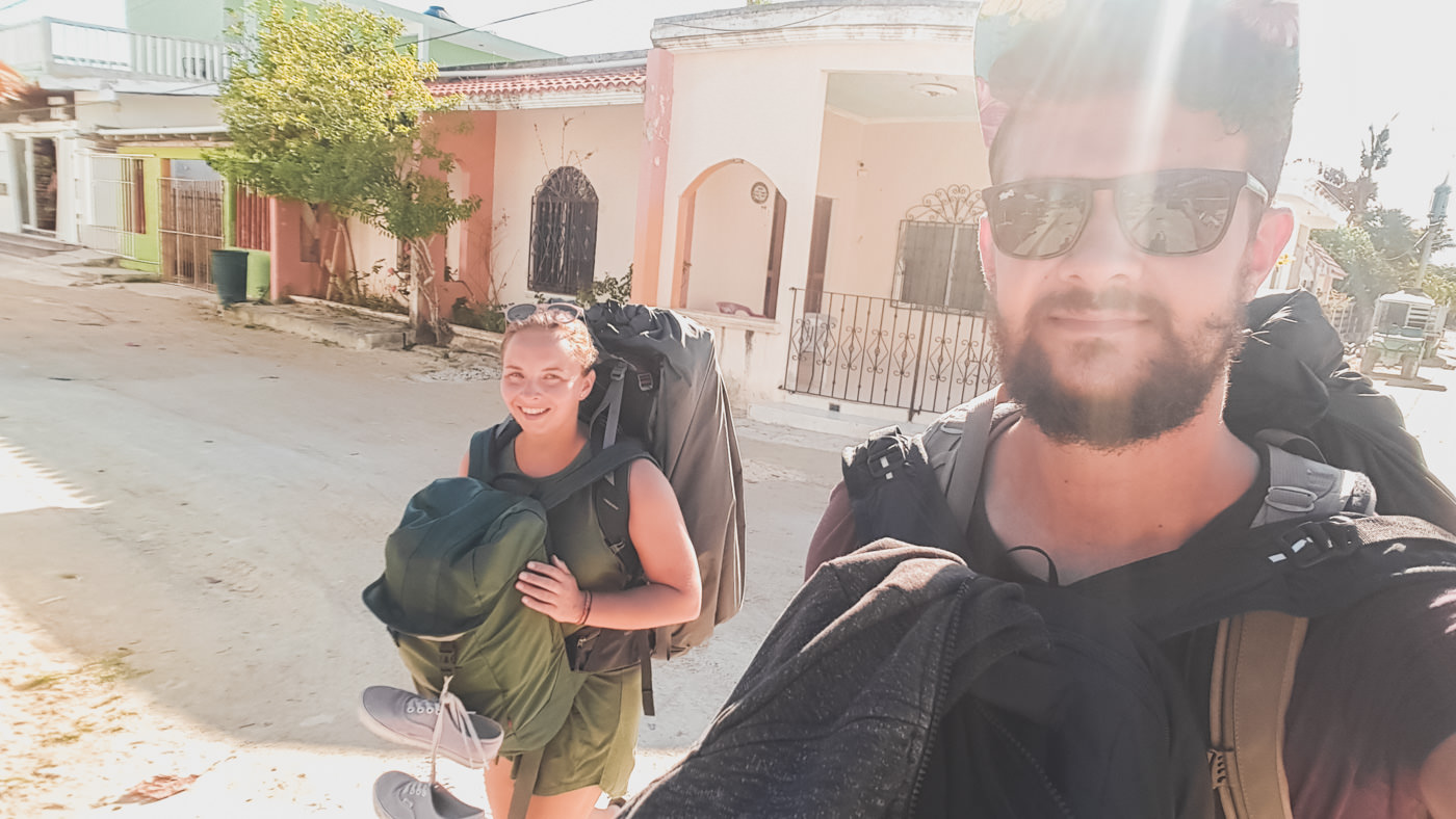 Wir auf dem Weg zur Fähre auf Isla Holbox