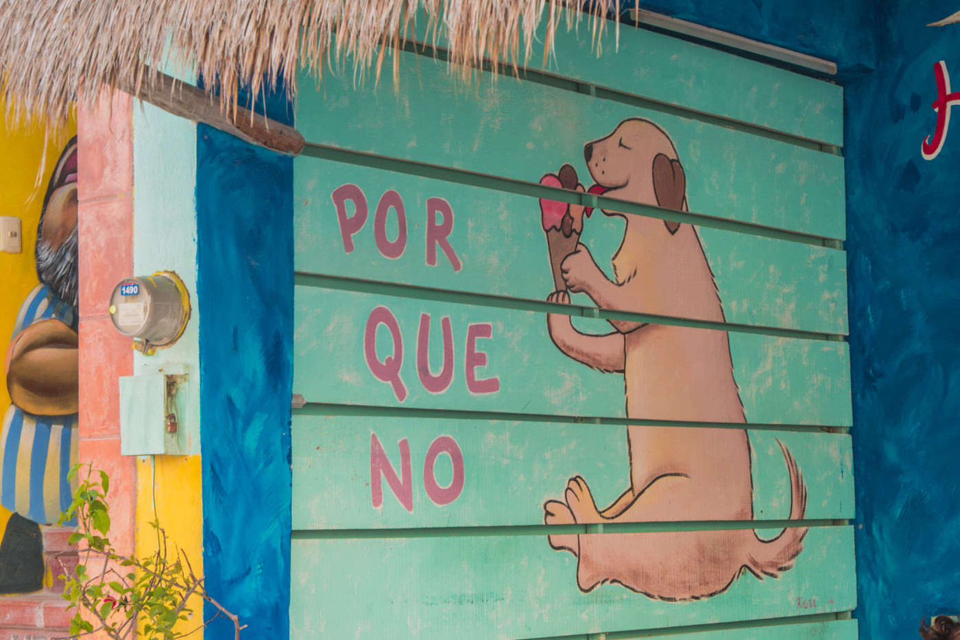 Streetart auf Isla Holbox in Mexiko