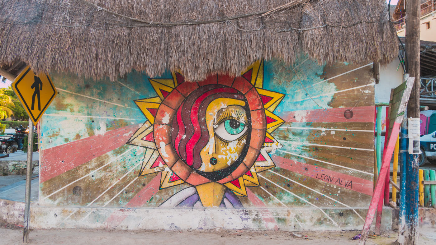 Streetart auf Isla Holbox in Mexiko