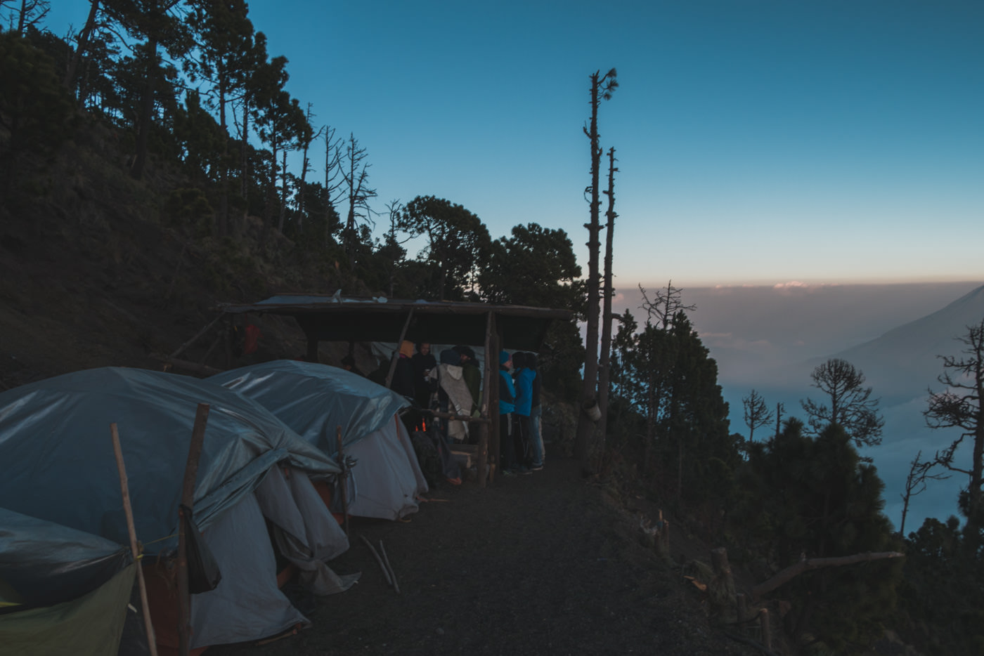 Zelte im Basecamp am Vulkan Acatenango