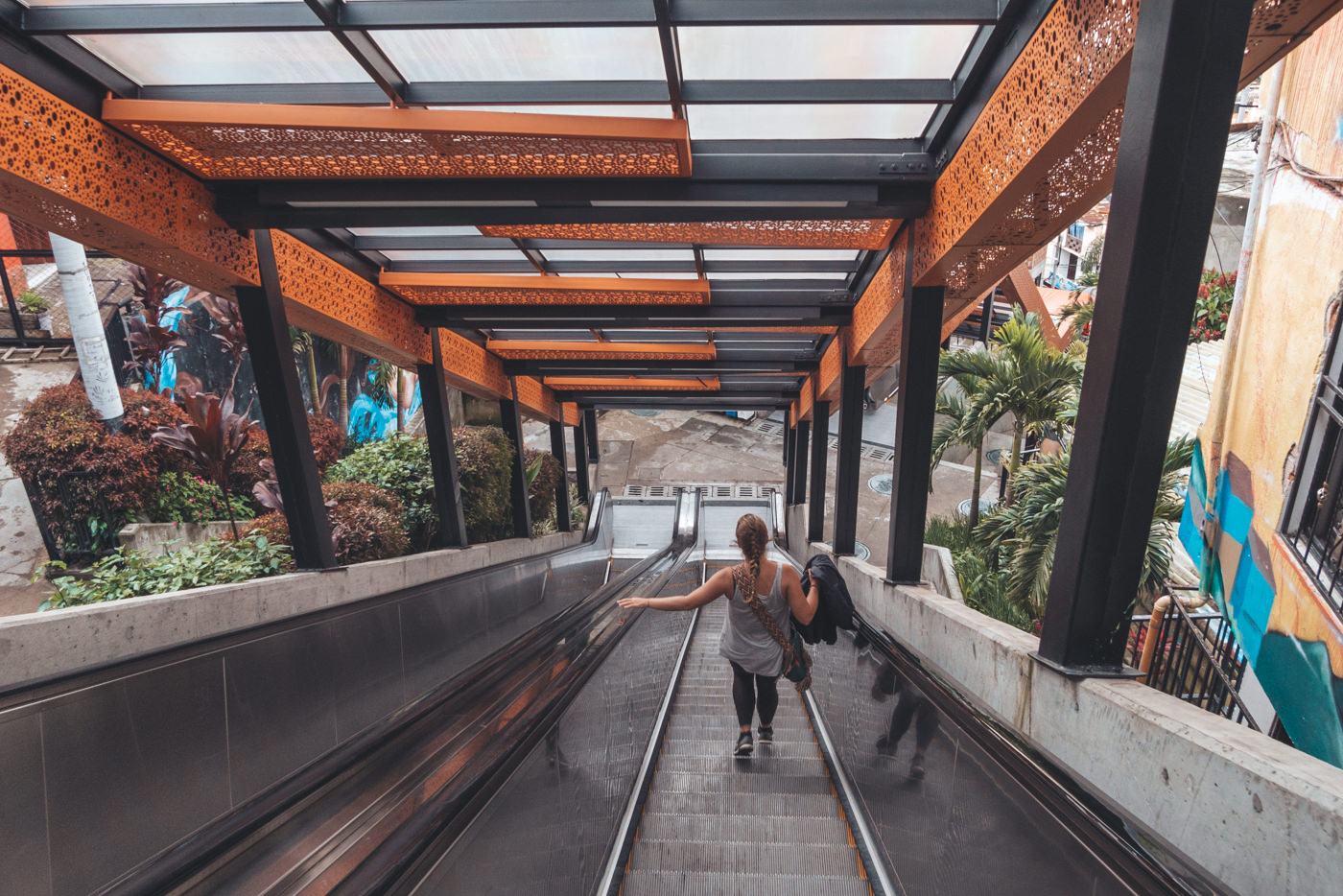 Rolltreppen in der Comuna 13 in Medellín