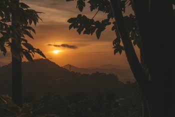 Sonnenuntergang in Minca, Kolumbien
