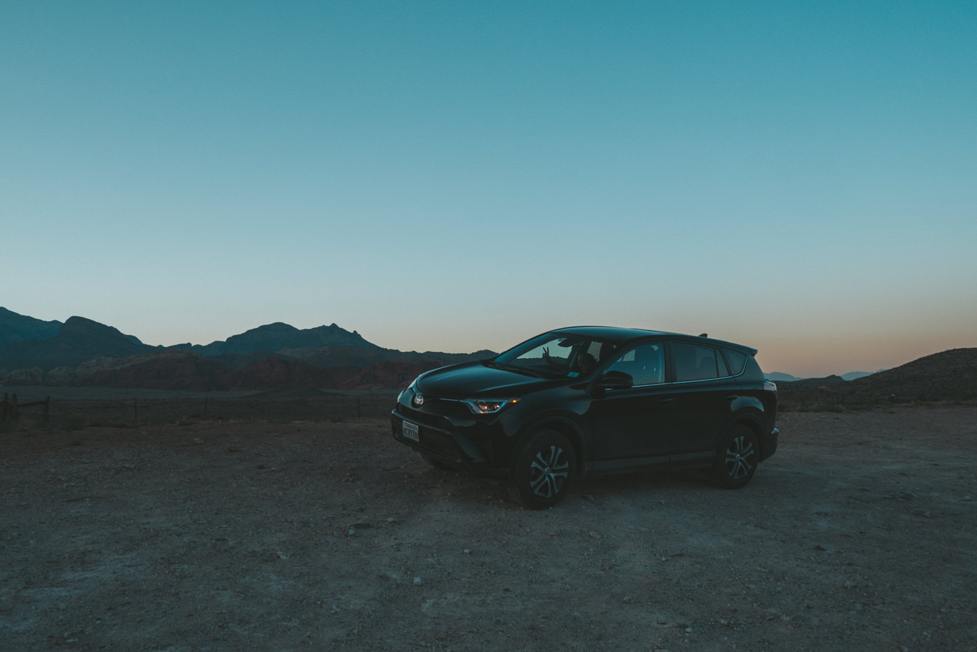 Unser Mietauto am Red Rock Canyon