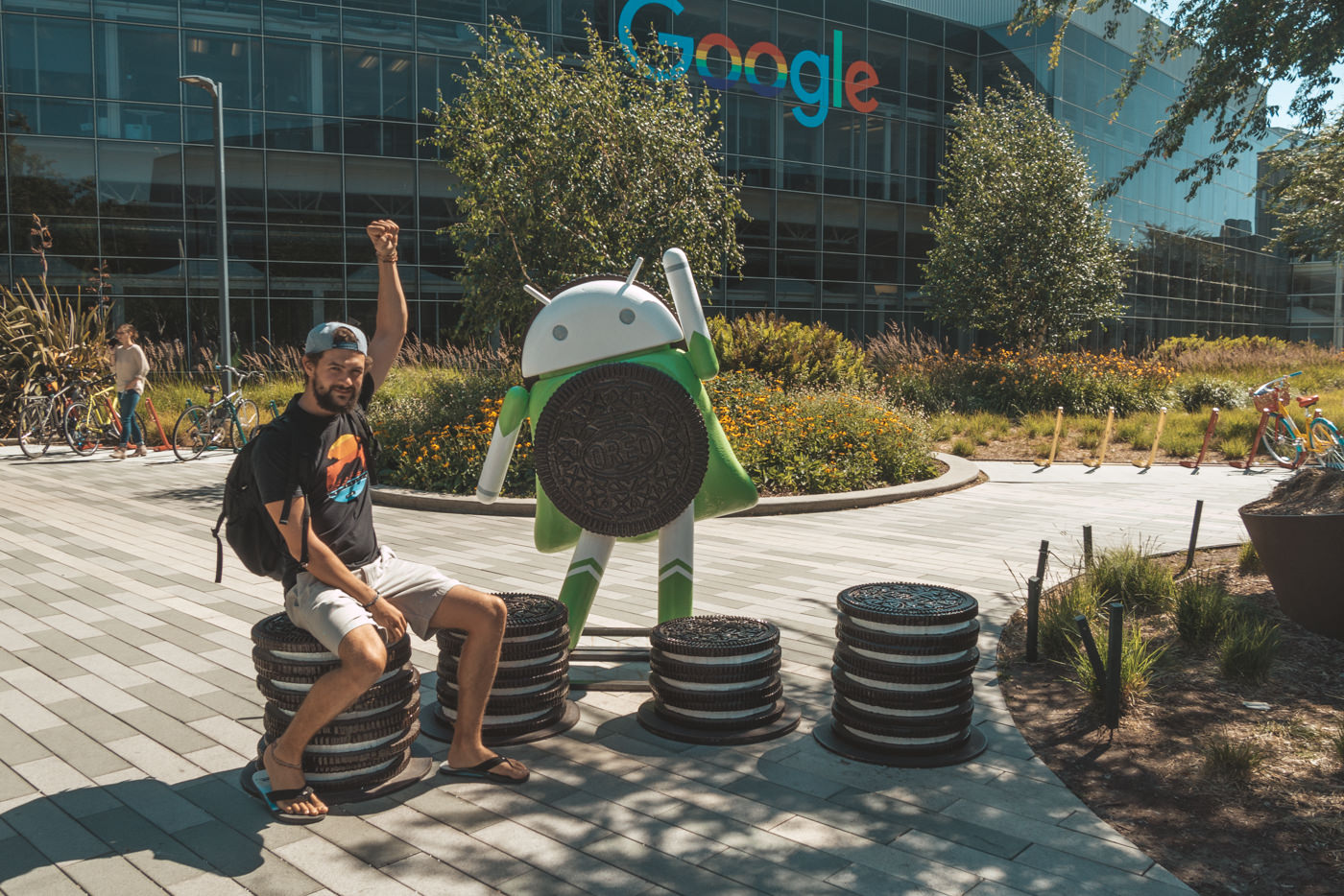 Matthias auf dem Google Campus mit Android