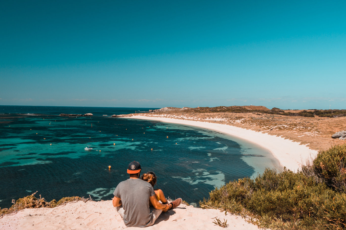 Wir blicken auf das Meer vor Rottnest Island