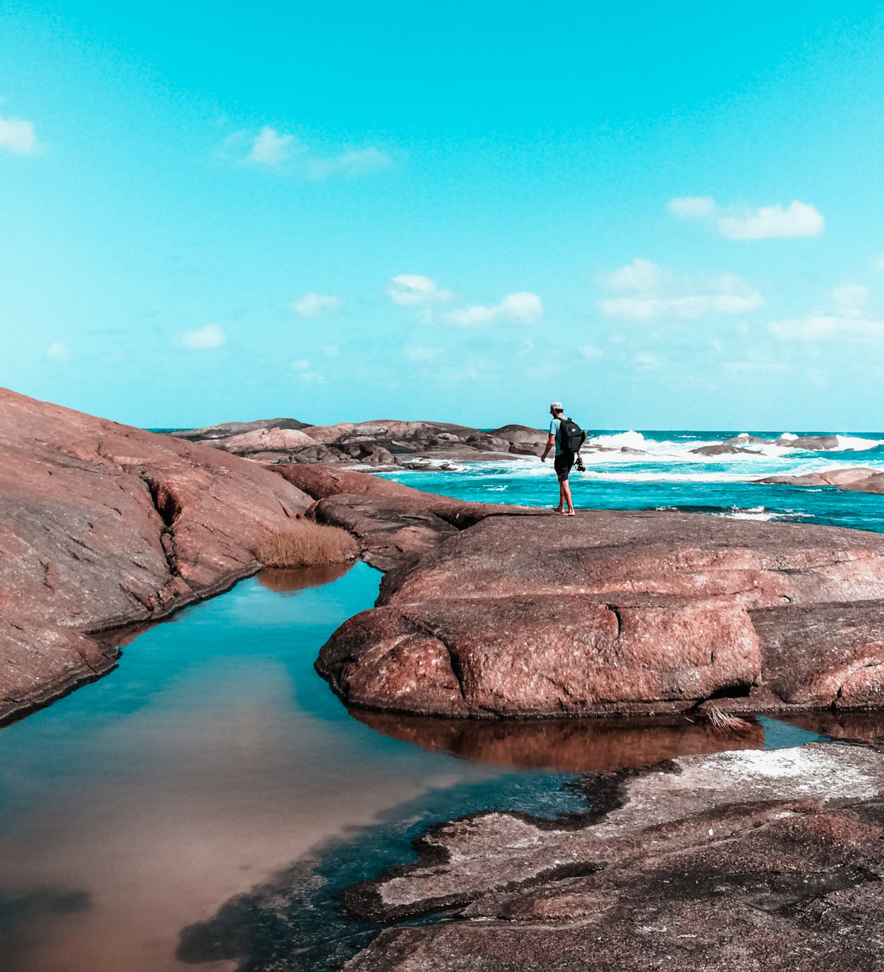 Matthias an den Elephant Rocks in Westaustralien