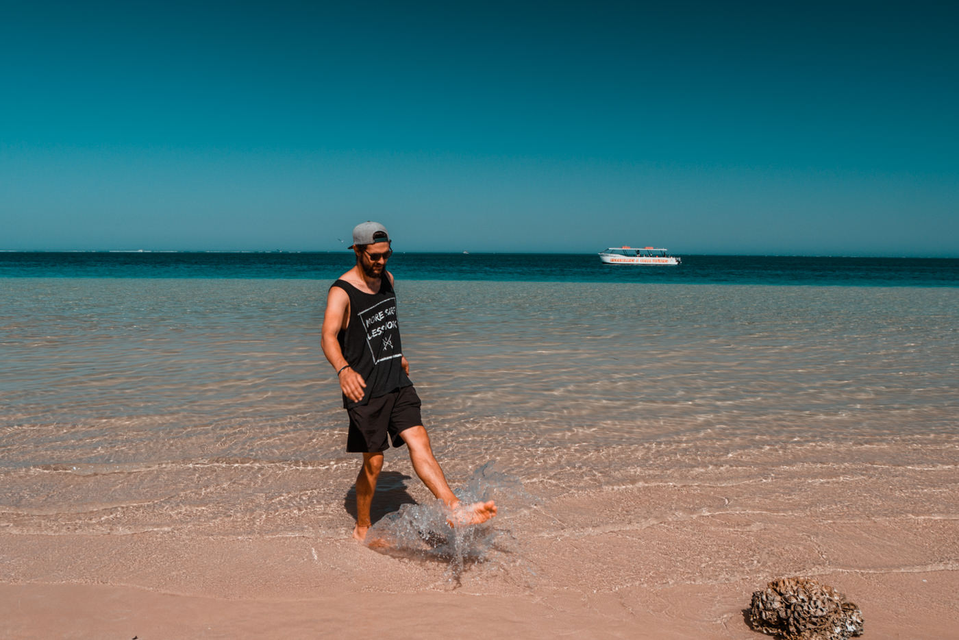 Matthias im Meer an der Coral Bay