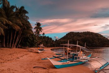 Sonnenuntergang am Ocam Ocam Strand auf Busuanga