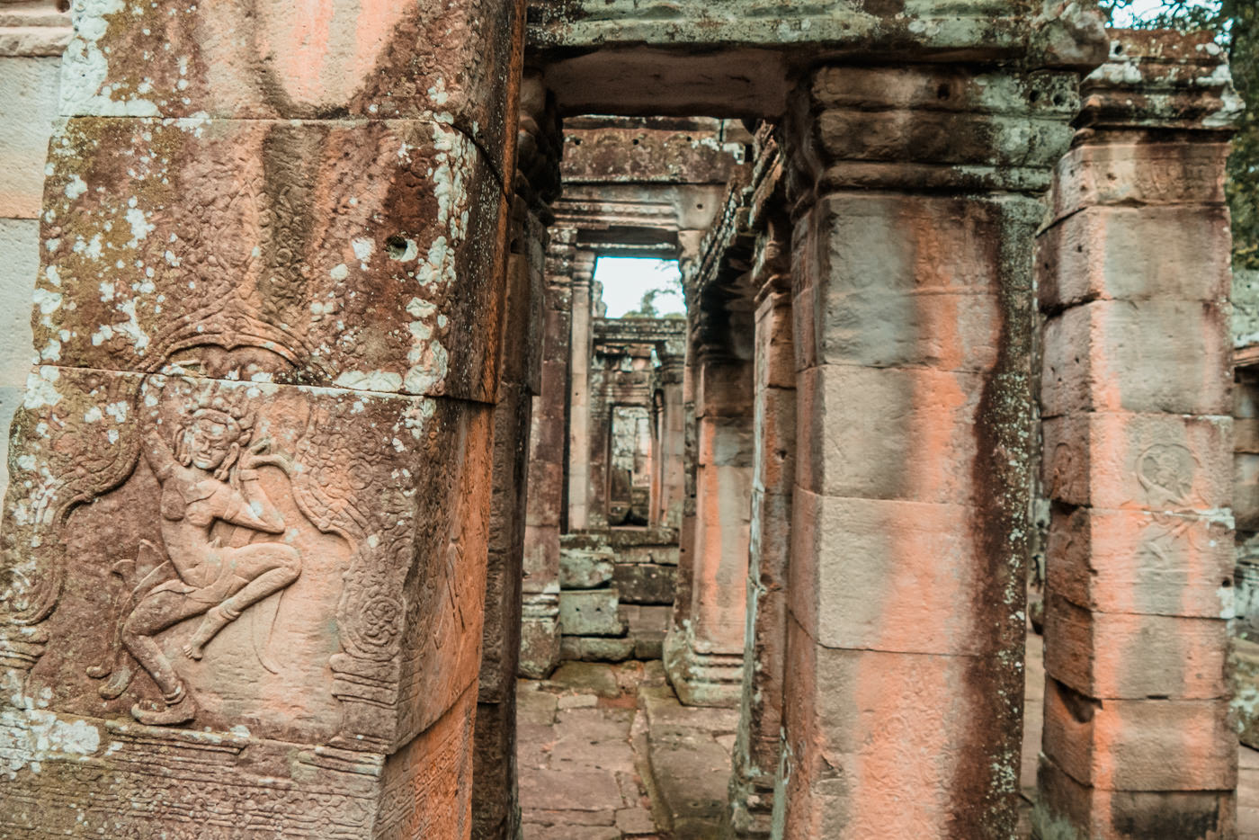 Säulen im Tempel Banteay Kdei, Angkor Wat, Kambodscha