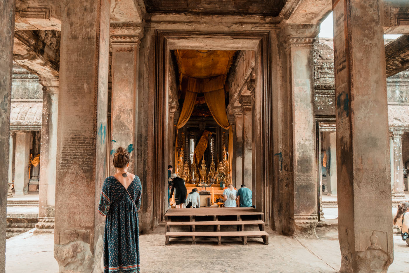 Julia in Angkor Wat, Kambodscha