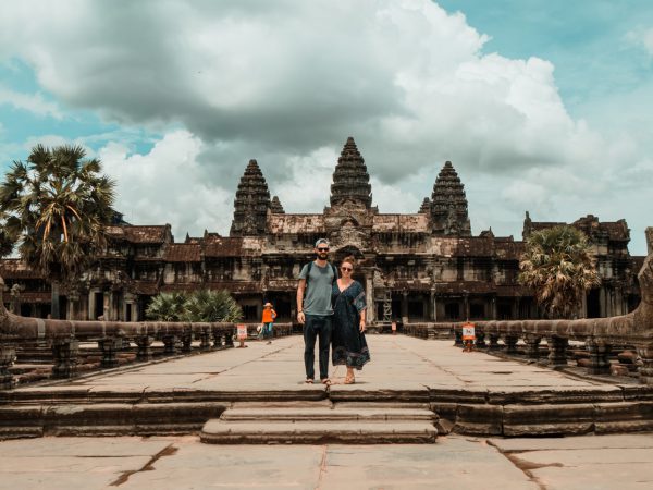 Wir vor Angkor Wat, Kambodscha