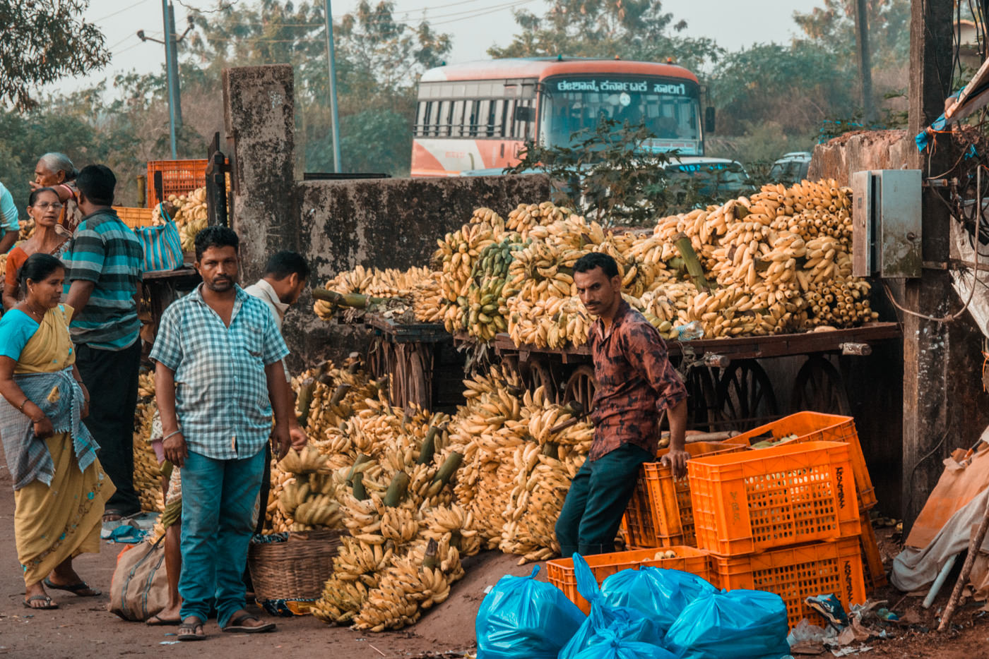 Bananenhändler in Anjuna, Goa