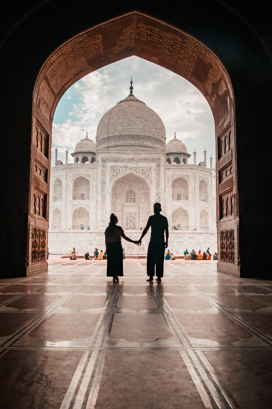 Wir am Taj Mahal in Indien