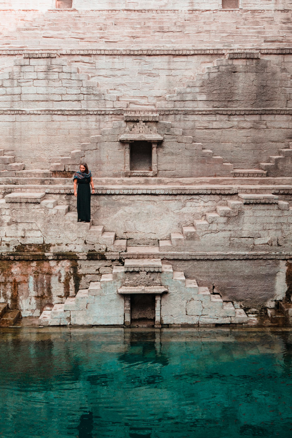 Julia am Stepwell in Jodhpur