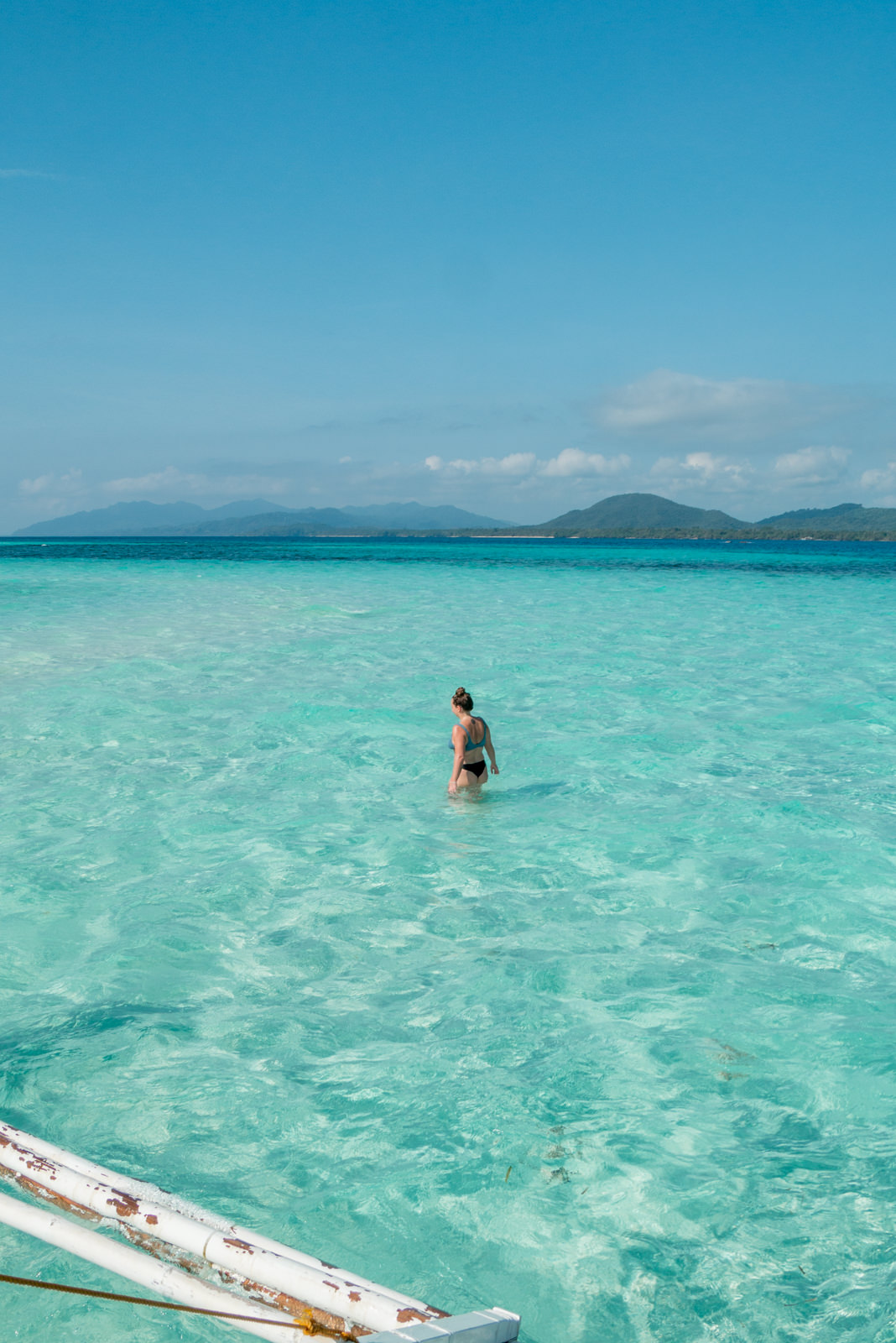 Julia im Meer in der Balabac Region