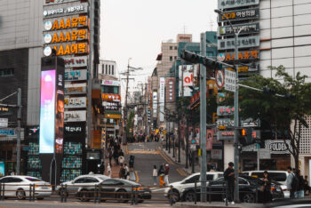 Straße in Seoul, Südkorea