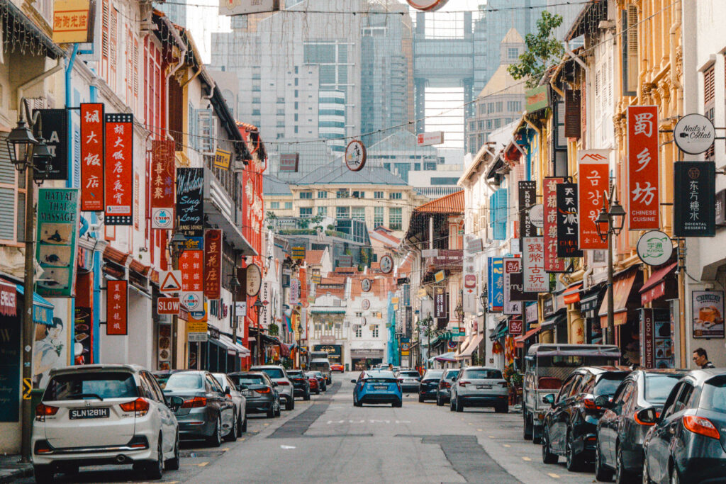 Eine Straße in Singapur